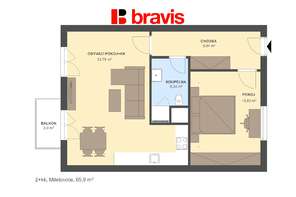 Prodej bytové jednotky 2+kk, 66 m² s balkonem – celkové náklady jen 2 900 Kč!