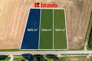 Prodej pozemku "A" o rozloze 1870 m², obec Drásov, okres Brno-venkov, projekt na výstavbu rodinného domu