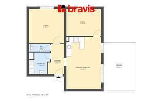 Prodej bytu 3+kk 74 m2, zahrada 623 m2, garáž, sklep, Holubice u Brna