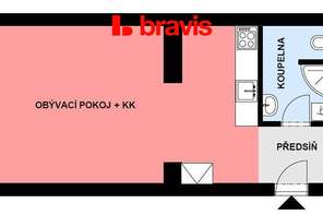 Pronájem bytu 1+kk, Brno - Komín, ul. Jundrovská, novostavba, zařízený, klidná lokalita, nedaleko Technologického parku