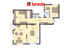 Prodej bytu 3+1, ulice Kotlářská, Brno - Veveří, krb, balkon, šatna, technická místnost, sklep, společný vnitroblok se zelení