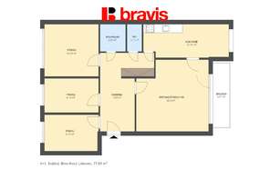 Prodej bytu 4+1 Brno - Nový Lískovec, ulice Svážná, lodžie