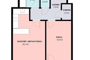 Pronájem bytu 2+kk, Brno - Ponava, ul. Střední, lodžie, sklepní kóje, garážové stání