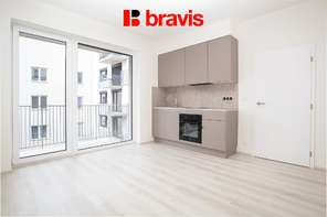 Pronájem bytu 1+kk, Brno - Trnitá, ul. Křenová, novostavba, balkon, výborná dostupnost do centra
