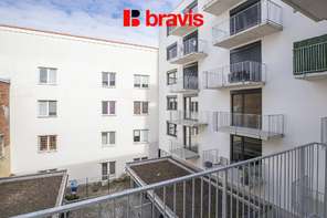 Pronájem bytu 1+kk, Brno - Trnitá, ul. Křenová, novostavba, balkon, výborná dostupnost do centra