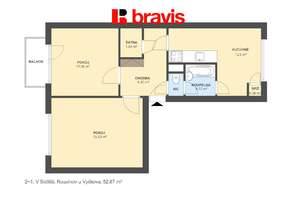 Prodej bytu 2+1, Rousínov, ulice V Sídlišti, balkon, sklep