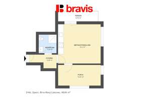 Sublease of a 2-bedroom apartment, Úpatní street, Brno - Nový Lískovec, terrace, air conditioning, possibility of reserved parking