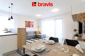 Pronájem bytu 2+kk, ulice Kumpoštova, Brno-Sadová, zařízený, výtah, velká terasa, sklep, garážové stání v ceně