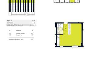 Pronájem bytu 1+kk, ulice Příkop, novostavba, klimatizace