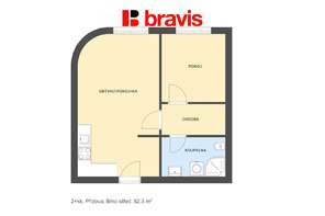 Podnájem bytu 2+kk, Brno - Trnitá, ul. Přízova, výborná občanská vybavenost, výtah