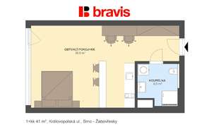 Pronájem 1+kk, Královopolská, Brno: Smart home, wifi, klima a fitness