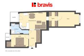 Exkluzivní prodej bytu 3+kk, Brno- centrum, Jakubské náměstí, balkón, zimní zahrada.