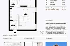 Prodej moderního ateliéru 2+kk (67,6 m2) v novostavbě, blízko centra, Zábrdovice: Auerswaldova, možnost garážového stání
