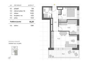 Prodej nadstandardního bytu 3+kk, 55,2 m², Brno- Horní Heršpice, s balkonem 11,7 m², sklepem, možnost parkování