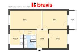 Prodej bytu 3+1, Brno - Slatina, ul. Prostějovská, lodžie, sklep