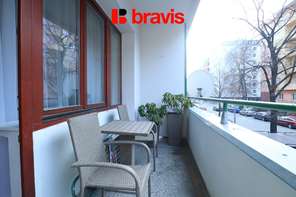 Pronájem zařízeného bytu 1+1, Brno - Veveří, ulice Bayerova, lodžie