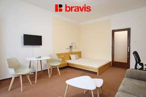 Pronájem zařízeného bytu 1+1, Brno - Veveří, ulice Bayerova, lodžie