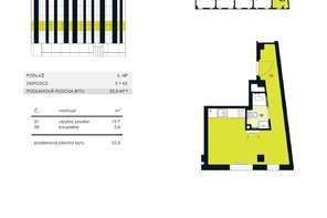 Pronájem studia 1+kk, Brno - Zábrdovice, ul. Příkop, novostavba, klimatizace, sklep