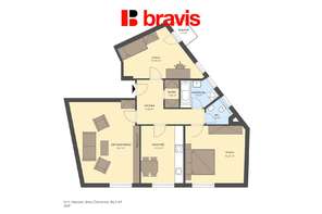 Prodej moderního bytu 3+1, 85,5 m² , Černovice: Havraní, prostorné pokoje, šatna, samostatná kuchyně,možnost parkování