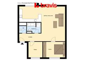 Pronájem slunného podkrovního bytu 3+kk, ul. Renneská třída, Brno - Štýřice, zařízený, sklep