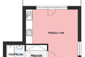 Prodej moderního bytu 1+kk s balkonem, ulice Čeňka Růžičky, Brno-Bohunice, sklep, garážové stání