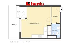 Sale flats 1+KT 46 m², Brno - Bystrc