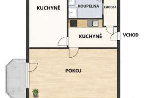 Prodej prostorného bytu 47 m², ul. Hutník, Veselí nad Moravou, balkón, sklep