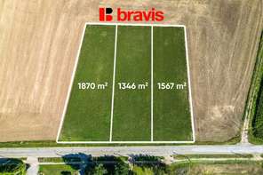 Prodej pozemku "B" o rozloze 1346 m², obec Drásov, okres Brno-venkov, projekt na výstavbu rodinného domu