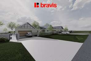 Prodej pozemku "B" o rozloze 1346 m², obec Drásov, okres Brno-venkov, projekt na výstavbu rodinného domu