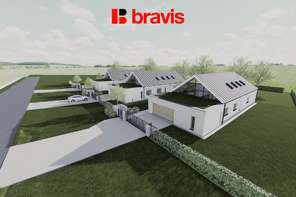 Prodej pozemku "B" o rozloze 1346 m², obec Drásov, okres Brno-venkov, projekt na výstavbu rodinného domu