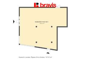 Pronájem obchodních prostor v projektu EAST GATE. Brno Slatina. Jednotka o 168m2
