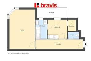 Pronájem bytu 1+1 42 m², Brno - ul. Křížkovského