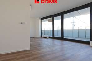 Pronájem pěkného a světlého 1+kk, Brno - Štýřice, ul. Vídeňská, novostavba, terasa