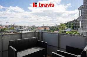 Prodej moderního bytu 2+kk, ul. Poříčí, Brno - Pisárky, rezidence Riverside, sklep, balkon, parkovací stání