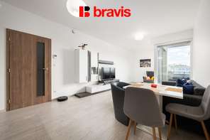 Prodej moderního bytu 2+kk, ul. Poříčí, Brno - Pisárky, rezidence Riverside, sklep, balkon, parkovací stání