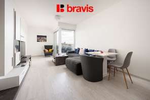 Prodej moderního bytu 2+kk, ul. Poříčí, Brno - Pisárky, rezidence Riverside, sklep, balkon, parkovací stání