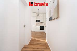 Pronájem bytu 3+kk, Brno - Heršpice, novostavba, částečně zařízené, terasa, ul. Komárovská