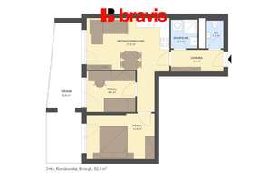 Pronájem bytu 3+kk, Brno - Heršpice, novostavba, částečně zařízené, terasa, ul. Komárovská
