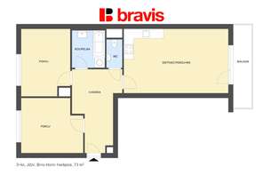 Pronájem bytu 3+kk, Brno - Horní Heršpice, ul. Jižní, novostavba, garážové stání, klimatizace, první nájemník