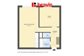 Prodej bytu blízko přírody, 2+kk 48 m², Brno - Nový Lískovec, sklep, bezproblémové parkování