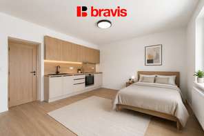 Prodej novostavby moderního bytu 1+kk, 35 m², Brno - Černovice, sklep, parkování
