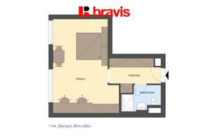 Pronájem moderního zařízeného 1+kk, Brno - Trnitá, Dornych, neplatíte provizi