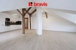 Pronájem bytu 1+kk, 58 m², Brno - střed, ulice Koliště, podkrovní byt, klimatizace, podlahové vytápění
