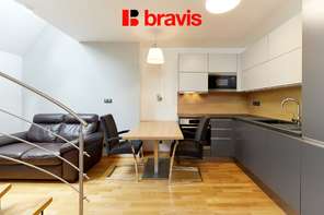 Luxury duplex apartment 2 + kk for rent, in the center of Brno on Jánská street, furnished, air conditioning, internet included