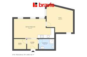 Apartment for rent 2+kk, Masarykova street, Brno - center, furnished, elevator, cloakroom, internet included
