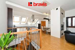 Rent of a luxury duplex apartment 3+kk, Veveří street, Brno - city, parking space, terrace