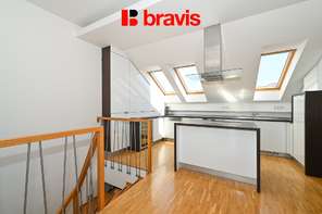 Rent of a luxury duplex apartment 3+kk, Veveří street, Brno - city, parking space, terrace