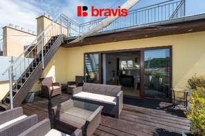 Rent of a luxury duplex apartment 3+kk, Veveří street, Brno - city, parking space, terrace