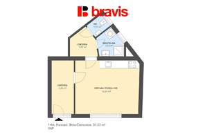 Prodej novostavby moderního bytu 1+kk, 35 m², Brno - Černovice, sklep, parkování
