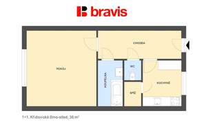 Pronájem bytu 1+1 38 m², ul. Křídlovická - Staré Brno sklep, pračka, centrum města